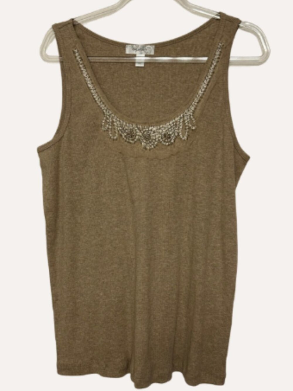 Dressbarn Woman 1X Embellished Knit Tank Top